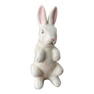 Mid 20th Century White Ceramic Rabbit Figurine For Sale
