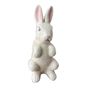 Mid-Century White Ceramic Rabbit Figurine