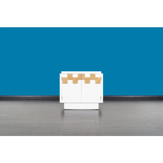 White Vintage Brutalist Mosaic Nightstands by Lane - a Pair For Sale - Image 8 of 10