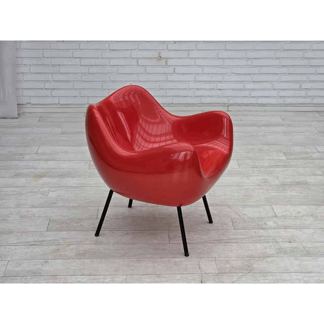 Red RM58 Socialist Realism with Fiberglass by Roman Modzelewski, 1960s For Sale - Image 8 of 17