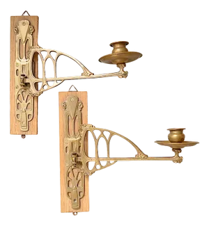Art Nouveau Piano Candleholders, 1910s, Set of 2