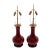 Pair of Mid-Century Oxblood Sang De Boeuf Chinese Porcelain Vase Lamps With Brass Double Sockets, Circa 1950s For Sale - Image 4 of 8
