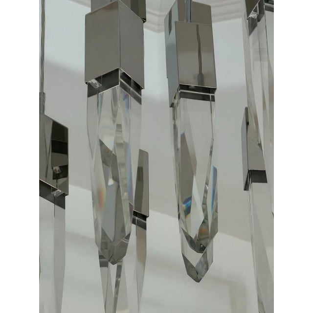 Modern Et2 Quartz E31247-20pc — Set of 10 Clear Beveled Crystal Led Pendants For Sale - Image 4 of 4