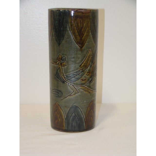 Mid-Century Modern Mid Century Modern Japanese Otagiri Pottery Vase For Sale - Image 3 of 3