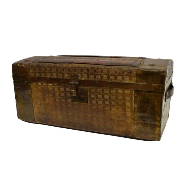 Small 19th Century American Travel Trunk Train Case For Sale