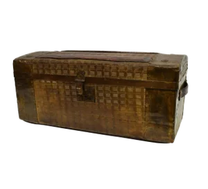 Small 19th Century American Travel Trunk Train Case