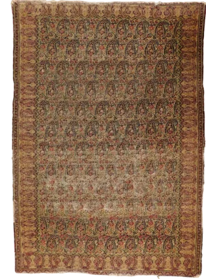 Antique Hand Knotted Persian Rug in Paisley Design. 3'9"x 5'5"