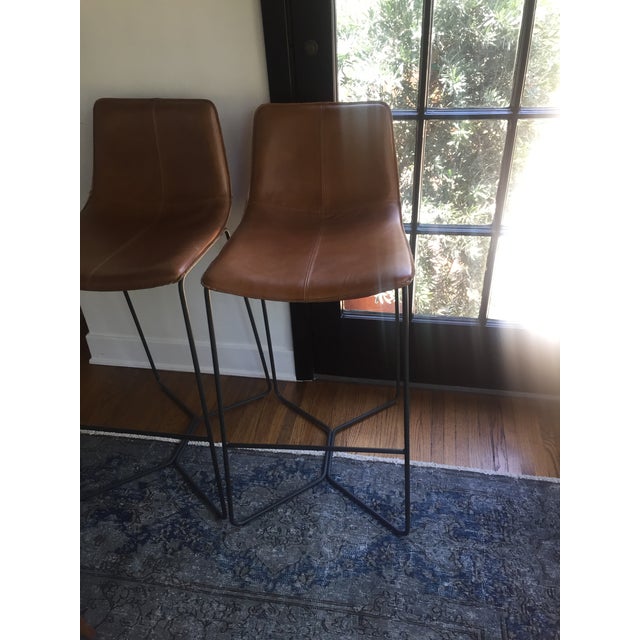 Leather Slope Counter Stools - A Pair | Chairish (640 x 640 Pixel)