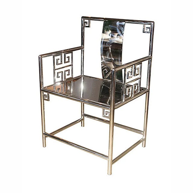 Contemporary Chinese Stainless Steel Armchair For Sale - Image 9 of 9
