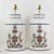 Pair Vintage White Hand Painted Tole Tea Caddy Lamps Heraldic Crest Motif Table Lamps For Sale - Image 12 of 12