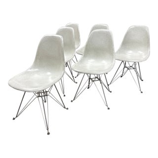 Charles and Ray Eames for Moderica Case Study Fiberglass Chairs, Set of Six For Sale