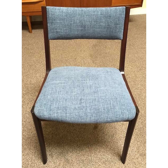 Set of Four Danish Modern Mahogany Framed Dining Chairs by Andels-Möbel-Magasinet, Denmark c.1960 For Sale - Image 4 of 9