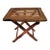 Mid-Century Burnt Tortoise Bamboo Folding Plant Stand or Accent Table For Sale