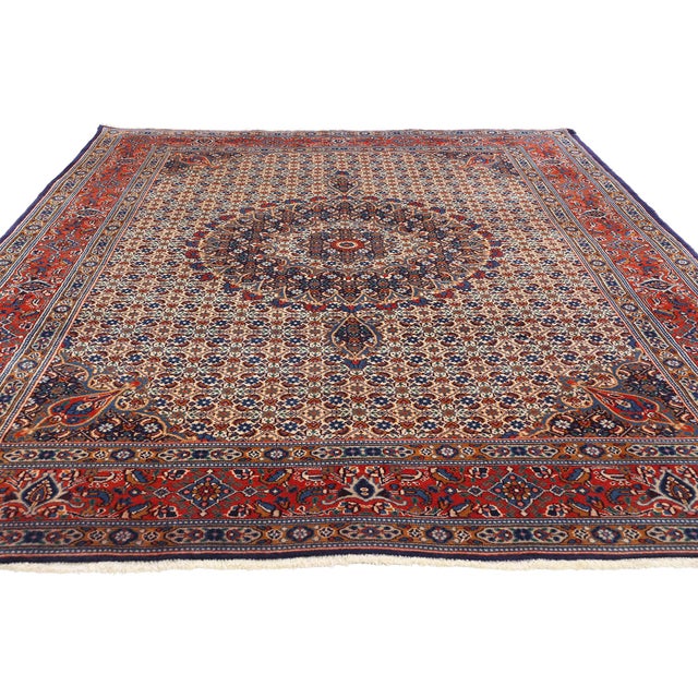 Mid-Century Modern Vintage Persian Mahi Tabriz Rug - 06'06 X 09'06 For Sale - Image 3 of 9