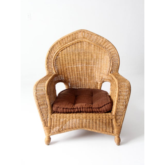 Vintage Wicker Armchair For Sale - Image 16 of 18