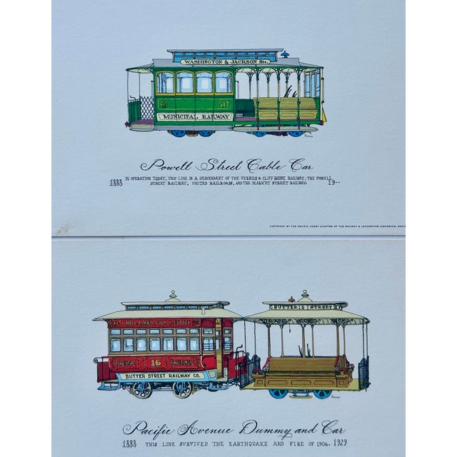 Vintage San Francisco Cable Car & Streetcar Lithograph — Set of 10 Prints For Sale - Image 9 of 10