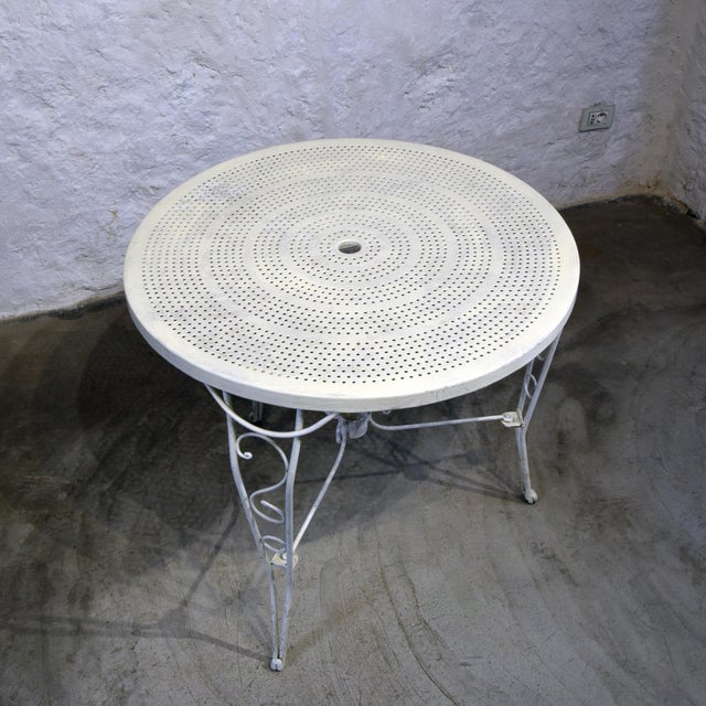 Round Garden Table in Wrought Iron, 1950s For Sale - Image 6 of 10