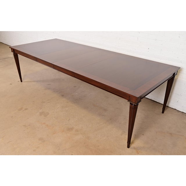 John Widdicomb French Regency Louis XVI Mahogany Extension Dining Table, Newly Refinished For Sale - Image 16 of 16