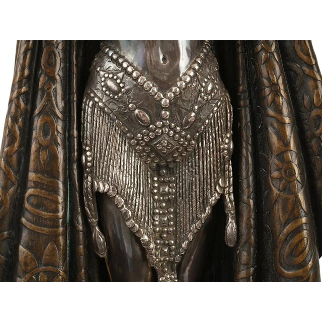 Art Deco Bronze 999 Silver Antinea Sculpture Attr Chiparus For Sale - Image 13 of 18