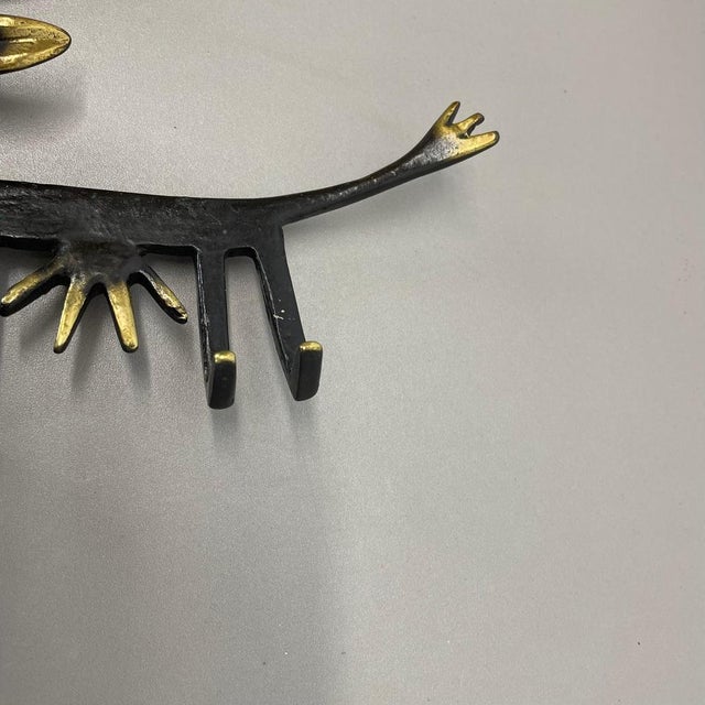 Brown Brass Cow Hook attributed to Walter Bosse for Herta Baller, Austria, 1950s For Sale - Image 8 of 18