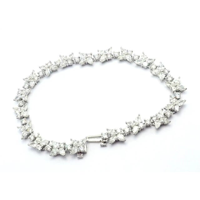 Tiffany and Co. Tiffany & Co Victoria Diamond Mixed Cluster Platinum Bracelet For Sale - Image 4 of 10