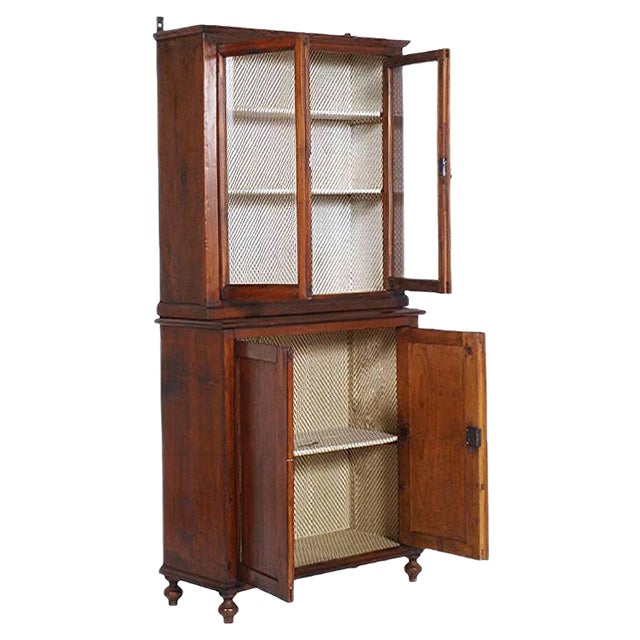 19th Century Pine Country Display Cabinet For Sale