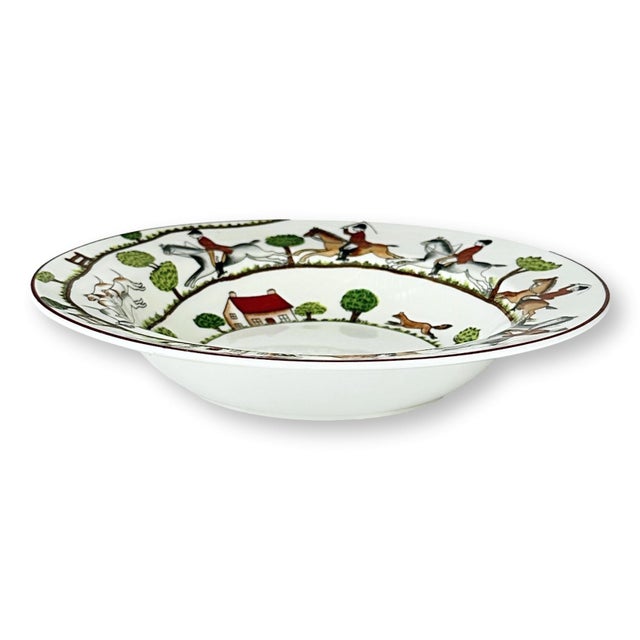 English Crown Staffordshire Hunting Scene Bowls, Set/3 For Sale - Image 3 of 5