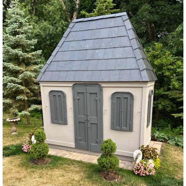 Wood French Style Garden Folly Slate Roofed Chalet Folly, 1940 For Sale - Image 7 of 11