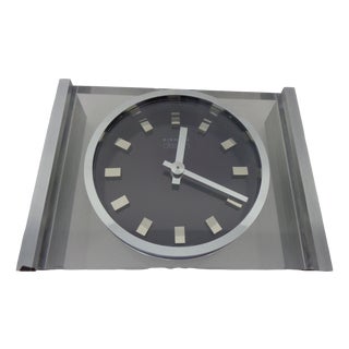 Table Clock in Acrylic Glass and Brushed Aluminum from Kienzle International, Germany, 1960s For Sale