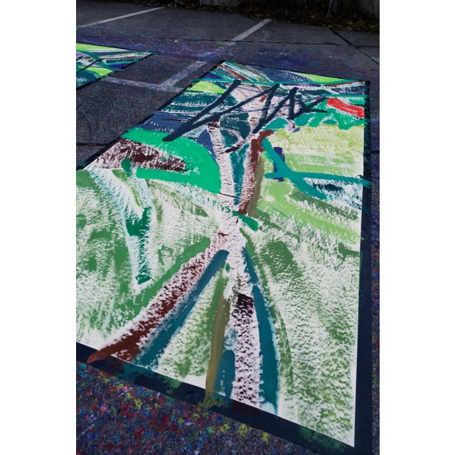 "Mirrored Palms" Large Abstract Acrylic Painting by Simon Findlay For Sale - Image 6 of 18