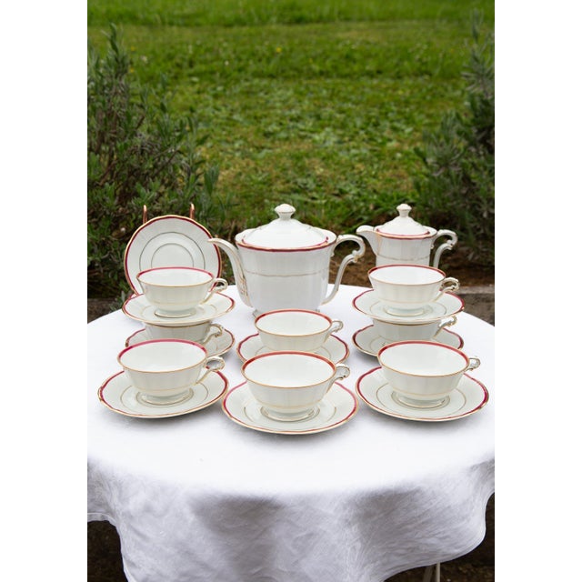 Ceramic Bernardaud Limoges Porcelain Tea Set for Eight People, 1940s, Set of 21 For Sale - Image 7 of 7