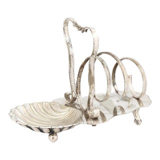 Silverplate Toast Rack W/Butter Dish For Sale