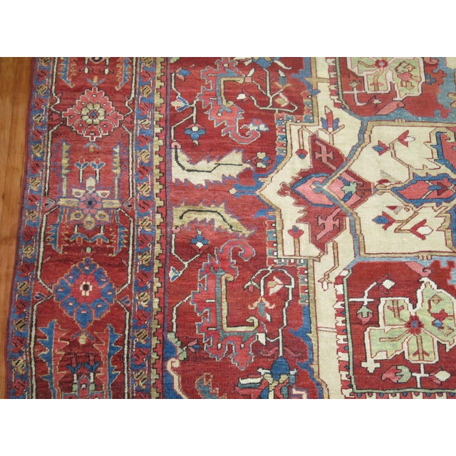 Oversize Antique Persian Heriz Carpet For Sale In New York - Image 6 of 18