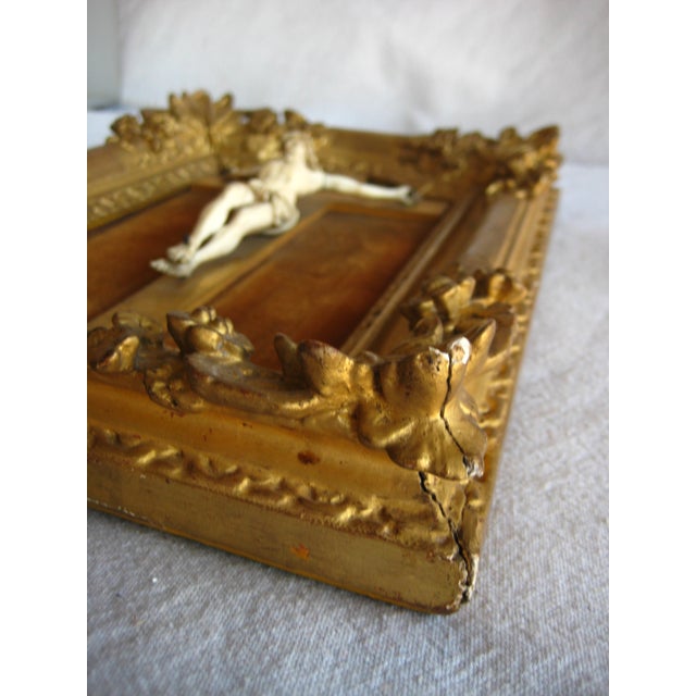 French Crucifix Gilded Frame 1700 Hundreds For Sale - Image 12 of 13