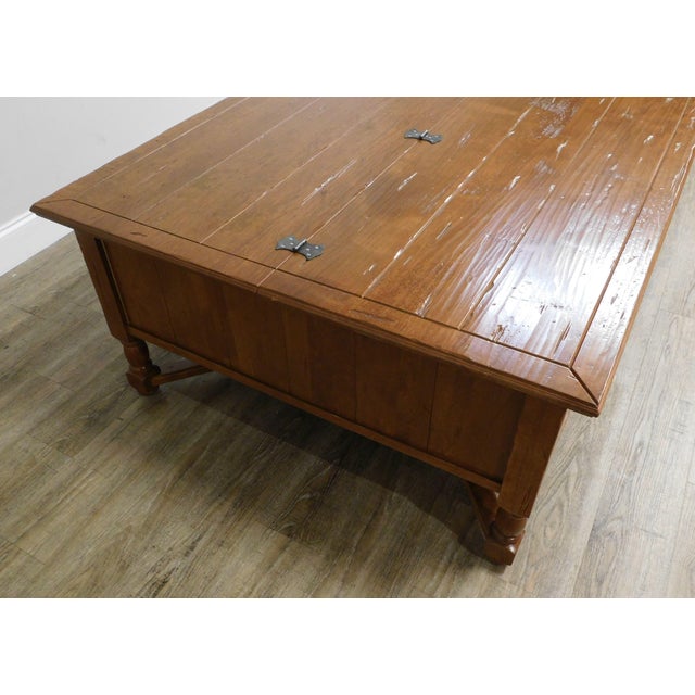 French Country Style Large Storage Coffee Table with Drawers Chairish