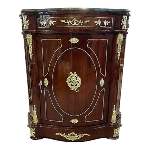 1980s French Louis XV Style Marble Cabinet