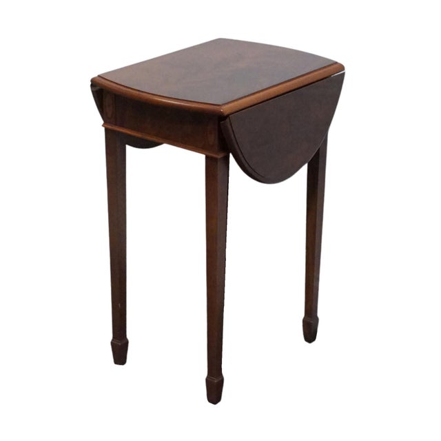 Traditional Hekman Furniture Solid Flame Mahogany Traditional Style 26" Drop Leaf Accent End Table 5-4168 For Sale - Image 3 of 14
