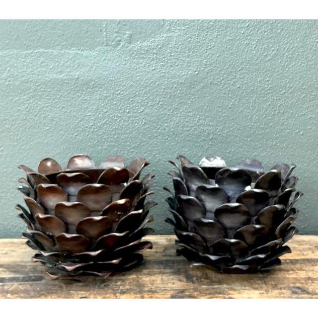 Vintage Alexander Lamont Patinated Bronze Bread Apples - A Pair For Sale In West Palm - Image 6 of 12