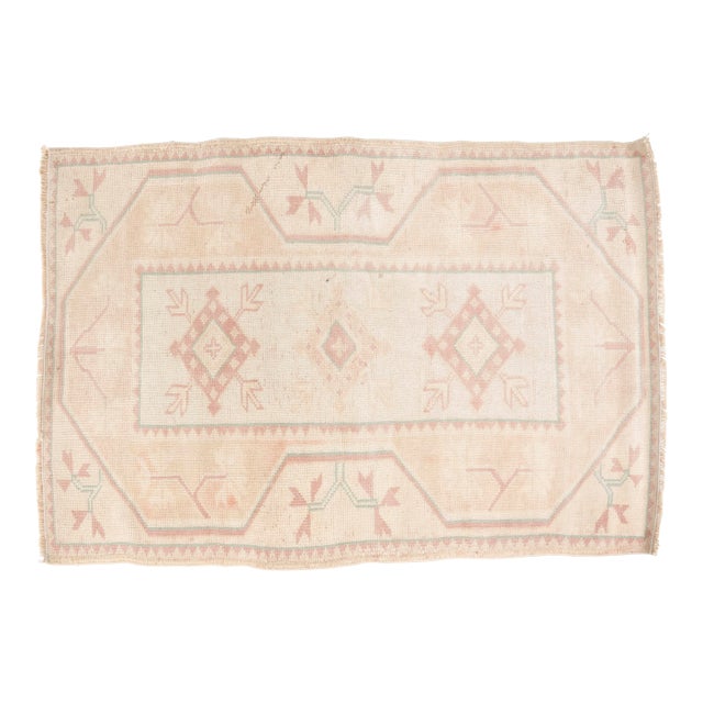 Mid 20th Century Small Handknotted Floral Oushak Rug For Sale