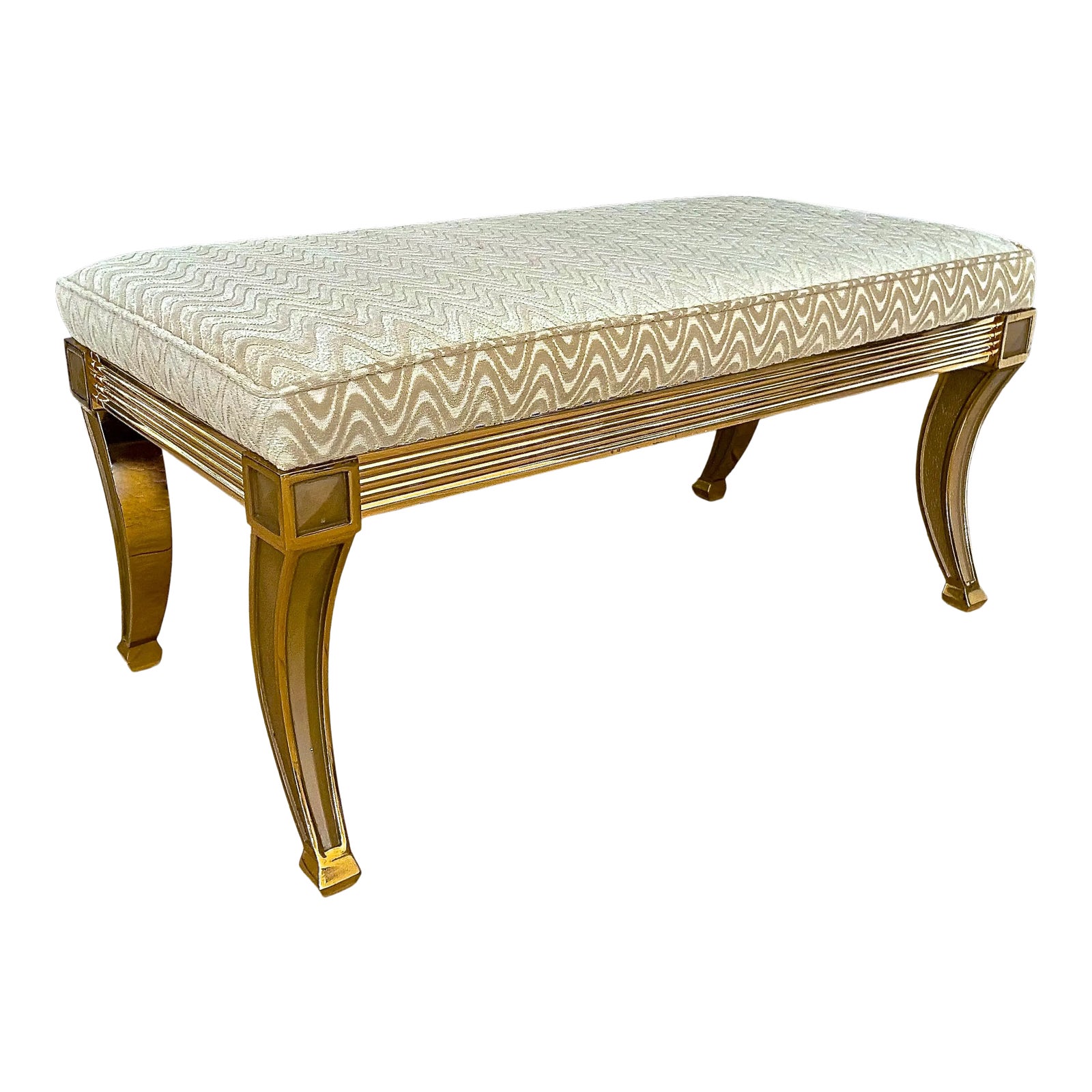 1970s Vintage Regency Style Bench | Chairish