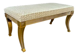 1970s Vintage Regency Style Bench