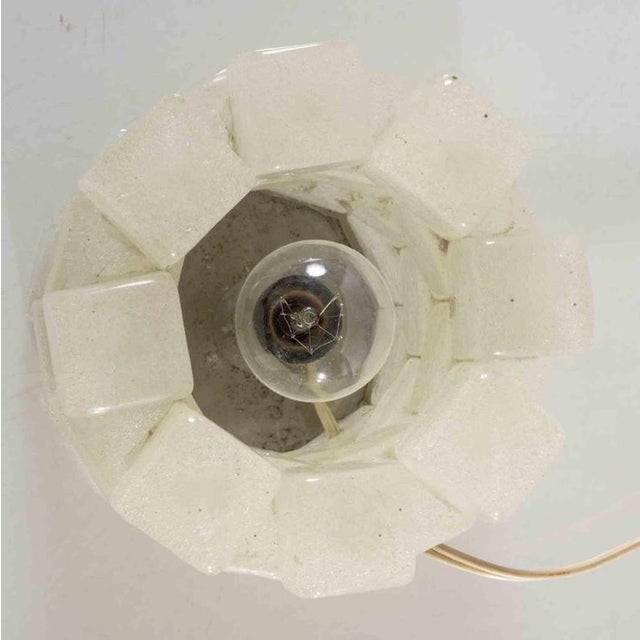 Vintage Metal and Pulegoso Glass Table Lamp, Italy, 1970s For Sale - Image 3 of 9