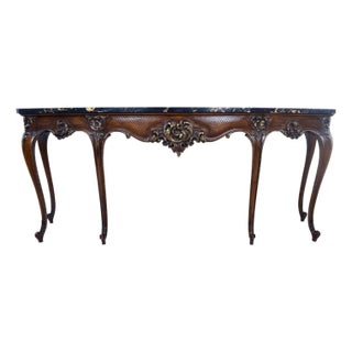 Monumental Louis XV Style Console Table, Portoro Marble Top, 1920s For Sale