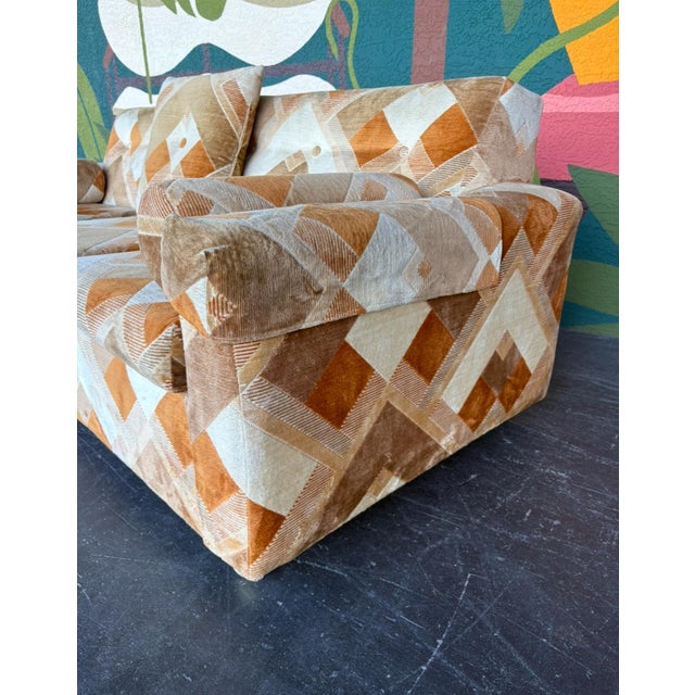 Mid Century Velvet Sleeper Sofa For Sale - Image 4 of 14