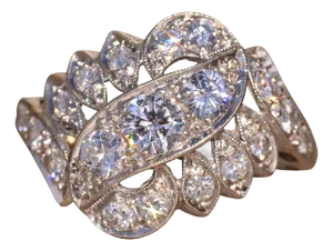 The Adelaide: Antique Cocktail Ring with Diamonds