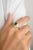 Octagon Cut Emerald & Baguette Halo Set Diamond Statement Ring Size 5.5 For Sale - Image 4 of 12