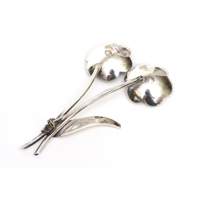 Vintage Sterling Silver, Amethyst, Citrine Flower Pin Brooch Hallmarked For Sale In Miami - Image 6 of 8