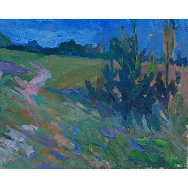 Impressionist River Oil Painting, Ukrainian Art, 1970s 81-100 For Sale - Image 6 of 6