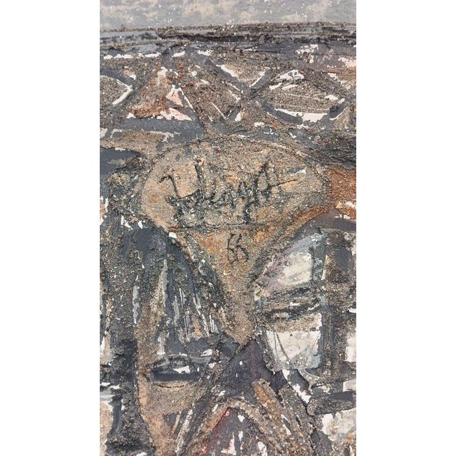 Late 20th Century Late 20th Century Georges Ebrin Adingra, Mixed Media on Canvas For Sale - Image 5 of 8