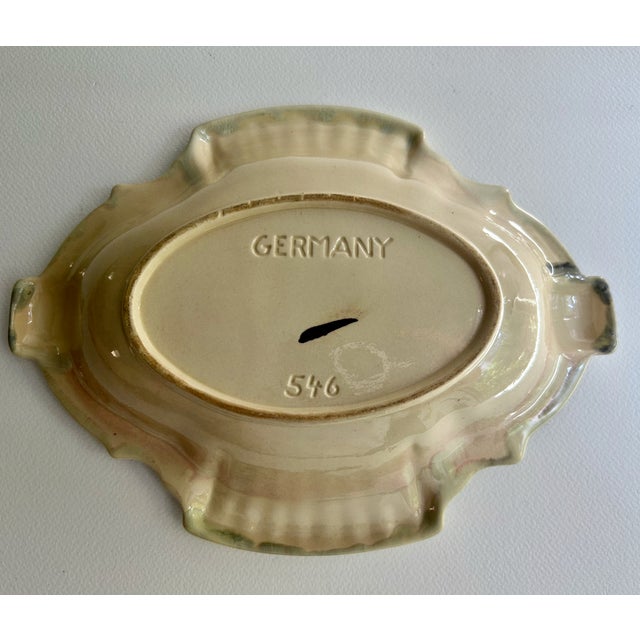 1940s German Art Deco Drip Glaze Celadon Art Pottery Bowl For Sale - Image 16 of 18